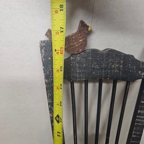 Cute Tender Heart Treasures Vintage 1998 Wood Cat in Chair Decor - Picture 4 of 7